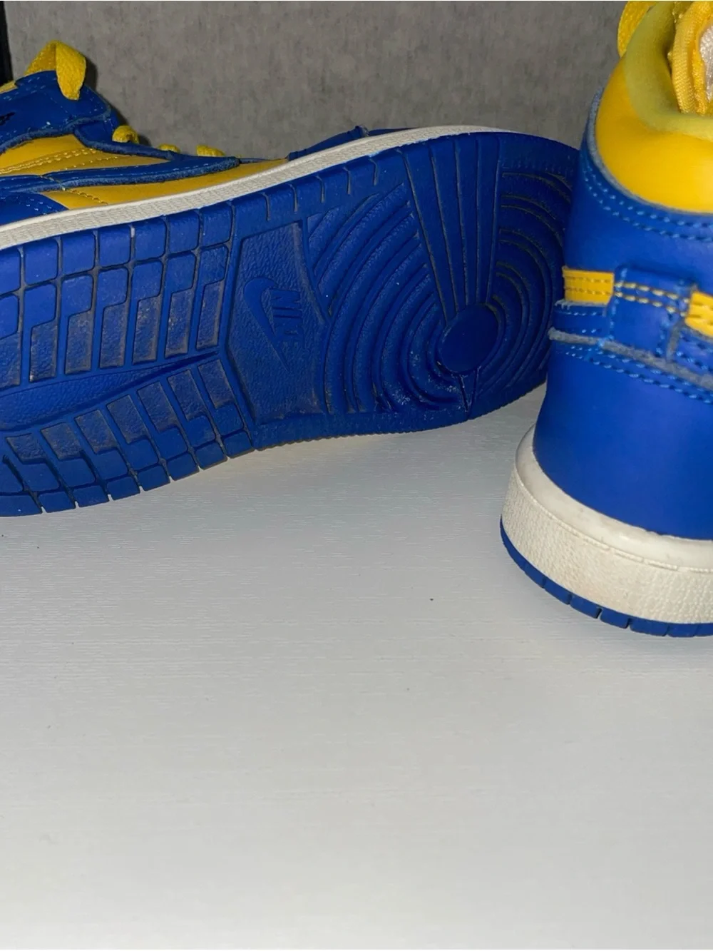 Jordan 1 Retro High Og Kids Shoes Boy/ Girl Yellow Blue Reverse Laney Size 12C